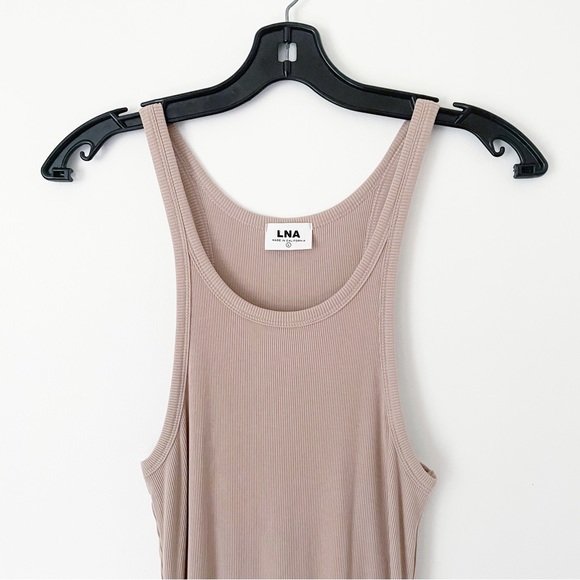 NWOT LNA Skinny Racer Midi Tank Dress in Colour  Nude size L - Picture 15 of 15